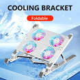 Laptop Cooling Stand Foldable Laptop Cooling Pad with 4 RGB Silent Fans