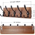 thumbnail image 4 of czcpp-Rustic Wall Mounted Coat Rack: 16-inches Hole to Hole, Pine Real Wood Plank Wall Coat Rack with 5 Triple Hooks, Farmhouse Coat Hanger Wall Mount for Hanging Backpack Jacket Coat Hat, 4 of 4