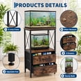 thumbnail image 6 of Heavy-Duty Metal Aquarium Stand for 5-10 Gallon Fish Tank, Turtle or Reptile Terrarium with 2 Fabric Drawers, 2-Tier Storage Shelf, Modern Wood-Grain Finish, 6 of 6