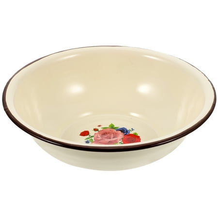 

Vintage Enamel Basin Household Enamel Bowl Kitchen Mixing Basin Retro Enamel Wash Basin