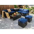 thumbnail image 1 of Costway Ensemble de Mobilier de Terrasse en Rotin 8 Pcs Rangement Peu Encombrant Coussin Housse Bleu Marine, 1 of 9