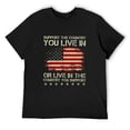 thumbnail image 3 of Support The Country You Live In Stylish Men's Cotton Short Sleeve HD Print Tee for Casual T-Shirt Crew Neck Top Black 3XL, 3 of 7