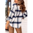 thumbnail image 4 of XINQIHANG Womens Casual Plaid Shacket Button Down Long Sleeve Shirt, 4 of 5