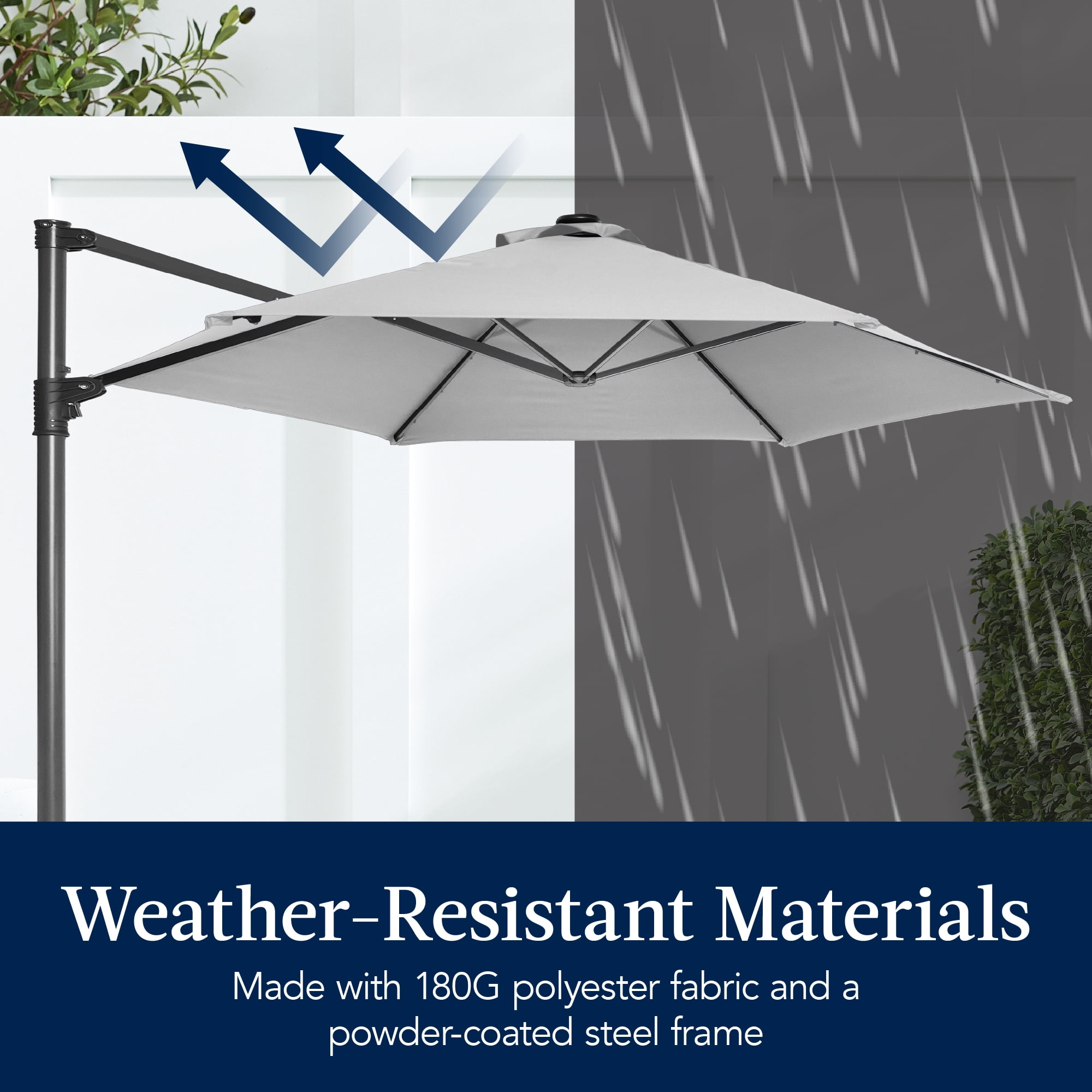 Best Choice Products 10ft 360 Rotating Cantilever Offset Hanging Patio Umbrella - Fog Gray