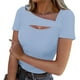 thumbnail image 2 of Sudaderas bonitas,Blusa informal para mujer con cuello en V, manga tres cuartos, poliéster, color liso, uso diario, sopatenor, 2 of 9