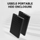 thumbnail image 2 of Funda para disco duro portátil Lenovo S-02 de 2,5 pulgadas, USB 3,0 SATA, carcasa para disco duro ex Lenovo Negro, 2 of 6