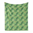 thumbnail image 1 of Dragonfly Soft Flannel Fleece Throw Blanket, Random Design of Wild Nature Insects Cabbage Butterflies, Cozy Plush for Indoor and Outdoor Use, 50" x 70", Petrol Blue Pale Green, by Ambesonne, 1 of 6