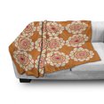 thumbnail image 3 of Orange and Pink Soft Flannel Fleece Blanket, Geometric Floral Ornaments Retro Style Geometric Curvy Circles, Cozy Plush for Indoor and Outdoor Use, 70" x 90", Orange Ivory and Pink, by Ambesonne, 3 of 6