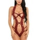thumbnail image 1 of XmhyTop Lenceria Mujer Erótica, Body Babydoll con Encaje y Cuello en V Profundo, Ropa de Dormir Sexy para Noches Románticas, Talla S Vino tinto, 1 of 4