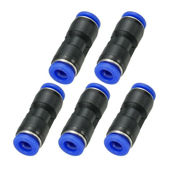 Uxcell 1/4 Inches Push to Connect Fittings, 5Pcs Plastic Air Line Fitting Quick Release Pneumatic Connectors