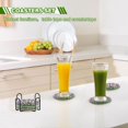 thumbnail image 7 of Haosy Set of 6 Drink Woven Coaster with Holder Heat Resistant Non-Slip Bar Coasters 4 Inches Lily Of The Valley, 7 of 7