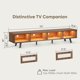 thumbnail image 5 of LLXINGS Mid Century Modern TV Stand for 75 inch TV, LED Entertainment Center with Storage and Sliding Doors, Low Profile TV Consoles for Living Room, Ancona Walnut, 5 of 9