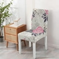thumbnail image 4 of Artistic Wildflower Tropical Flower and Leaves Rustic Dining Chair Covers 4 Pack Washable Polyester Stretch Slipcovers Removable Seat Protector for Artistic Home, 4 of 7