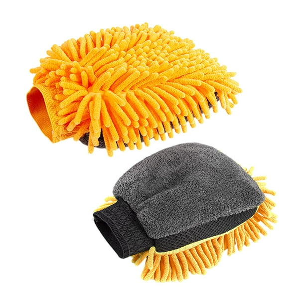 Guante genérico para lavado de autos Guante de limpieza para el hogar Multifuncional Fácil de usar Detallado de autos Naranja