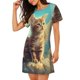 thumbnail image 2 of Balery Sunshine Cloud Cute Cat Camisón de manga corta con cuello redondo para mujer, cómodo y elegante., 2 of 6