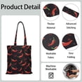 thumbnail image 3 of Sac Fourre-Tout en Toile Chili Motif Légumes Rouges Épicés Illustration Peinture Esthétique Kawaii Dessin Animé Réutilisable Écologique Léger Pliable, 3 of 6