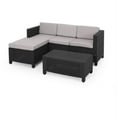 thumbnail image 2 of Waverly Outdoor Wicker Print 3 Seater Sectional Set & Ottoman Dark Gray/Gray, 2 of 15