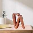 thumbnail image 4 of Figura de personaje humano, estatua de mesa, decoración, artesanía abstracta marrón, 4 of 8