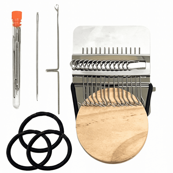 DIY Patchmaker Kit Loom, Mini Darning Loom for Quick Fabric Repairs, Weaving Tool for Clothes Mending and Sewing Projects(14 Needles)