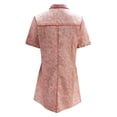 thumbnail image 5 of Vestido informal de manga corta con estampado para mujer: minivestido con cuello alto y bolsillos, tejido de poliéster, corte holgado, adecuado para el uso diario en primavera, otoño e invierno., 5 of 5