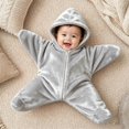 thumbnail image 2 of Shadoumai Baby Starfish OnesieCozy Star Babies Swaddle BagInfant Soft Fleece One Piece RomperFall Winter Warm Outfits, 2 of 7
