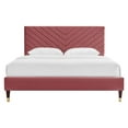 thumbnail image 5 of Modway Roxanne Modern Performance Velvet Queen Platform Bed in Dusty Rose, 5 of 5