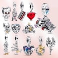 thumbnail image 2 of Disney-abalorio de plata de ley 925 para mujer, dije con forma de corazón, Bella, compatible con pulsera pandora original, joyería, regalo de amor, 2 of 4