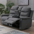 thumbnail image 6 of ijuicy Reclining Sofa Set, Sofa Recliner with 4 Cup Holders and Flipped Middle Backrest,Home Theater Seating Furniture,Dark Grey, 6 of 6