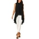 thumbnail image 2 of INSPIRAR CHIC Blusas sin mangas de gasa para mujer con cuello alto, espalda atada, dobladillo asimétrico, camiseta de verano M negra, 2 of 6
