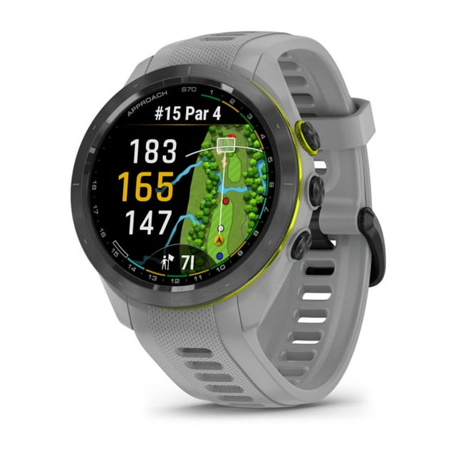 Garmin Approach S70 Black Ceramic Bezel with Powder Gray Silicone Band - Case Size 42 mm
