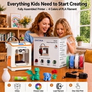 Entina Tina2C 3D Printer for Kids and Beginners, Auto Leveling App Control, Quiet STEM Printer with 4-Color Filament Bundle
