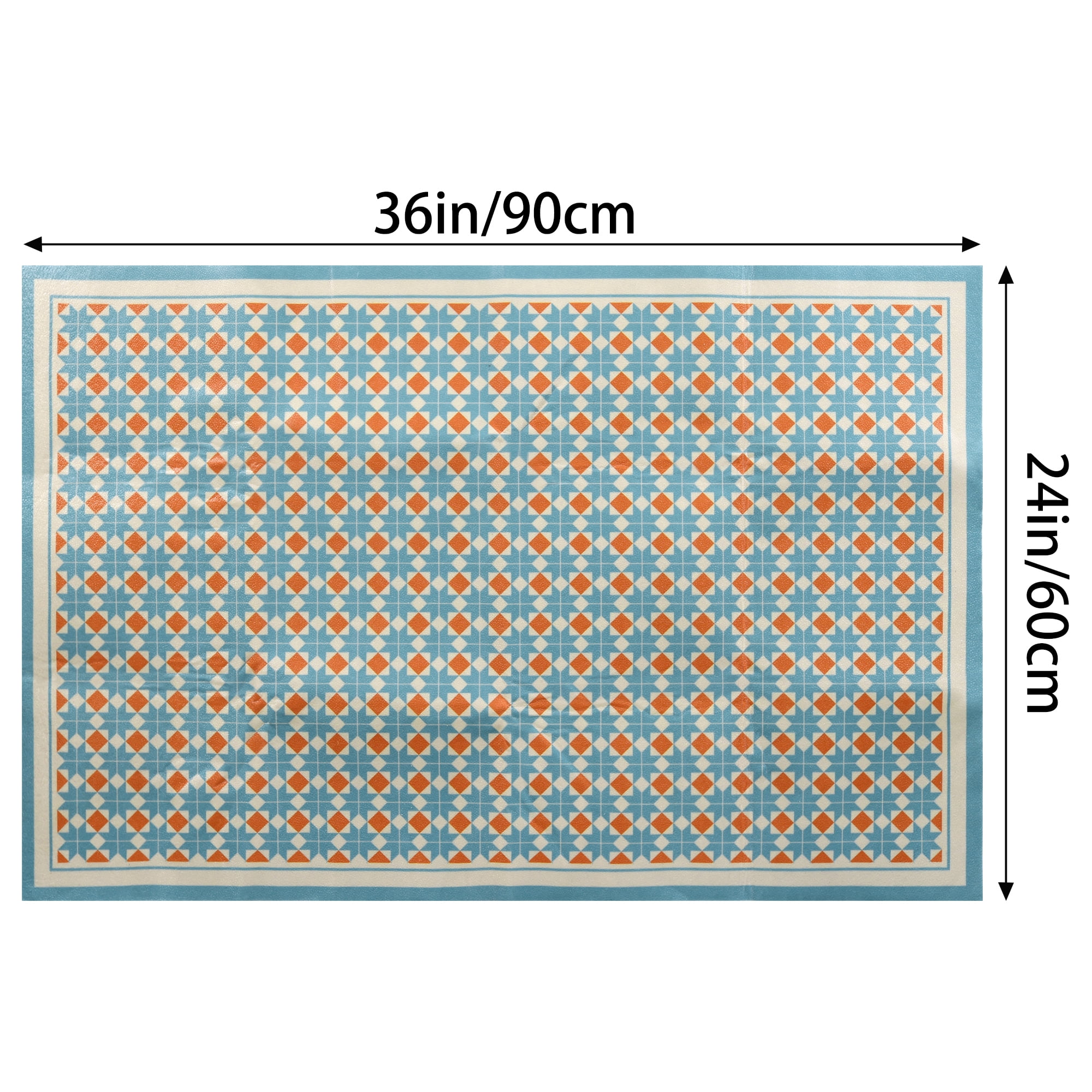 Unique Bargains Kitchen Rugs Large Anti-Slip Foot Wipe Mat No Washing Mat Blue 24"x36"