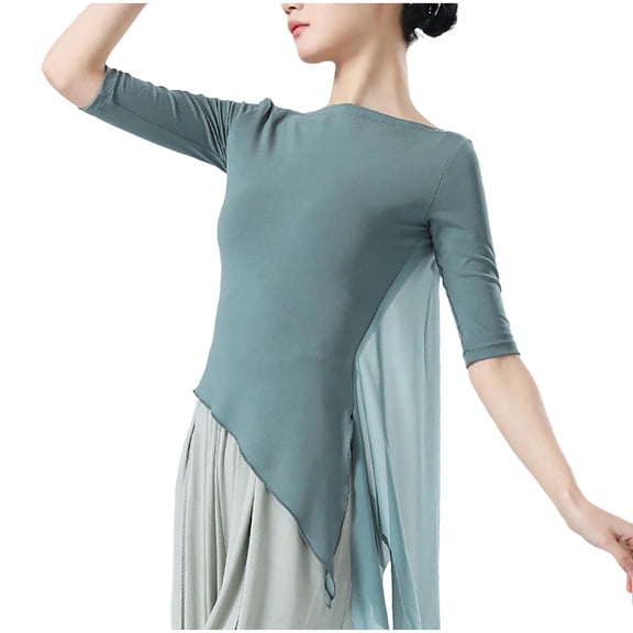 TaTaai Womens Tops Half Sleeve Casual Solid Tee Comfortable Breathable Relaxed Fit Regular Length for Home Work Daily