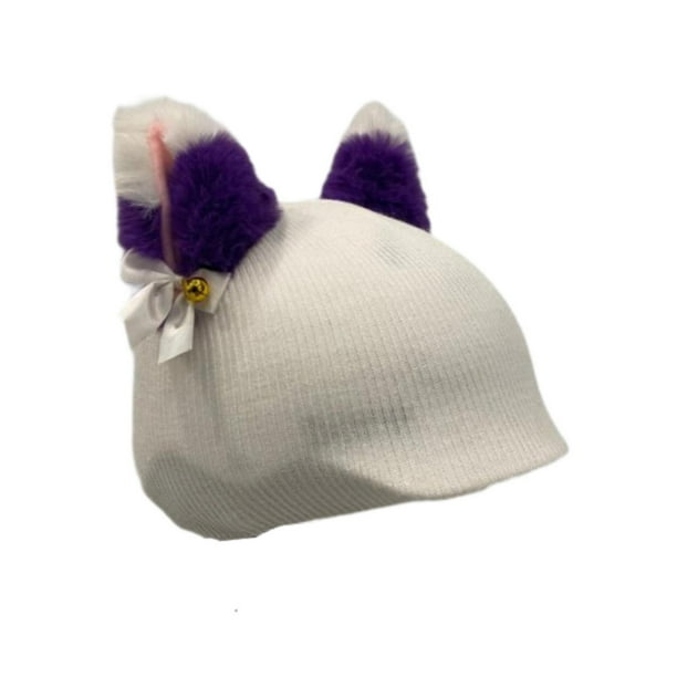 Funda para casco de esquí, protector de cabeza de invierno, creativa, suave, encantadora, cálida y decorativa. Oreja blanca morada