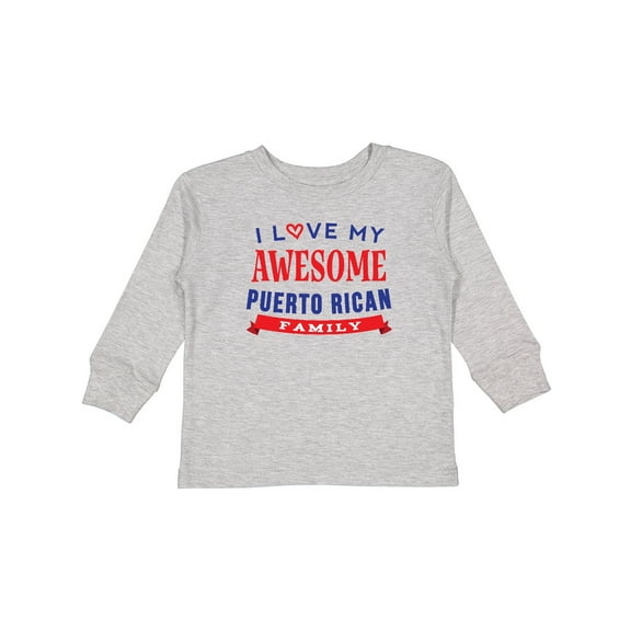 Inktastic Puerto Rico Love My Puerto Rican Family Boys or Girls Long Sleeve Toddler T-Shirt