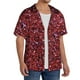 thumbnail image 2 of Fotbe Red Glitter Camisa Estampada de Manga Corta para Hombre, Casual de Verano, Estilo Playero, Sin Arrugas-Large, 2 of 5