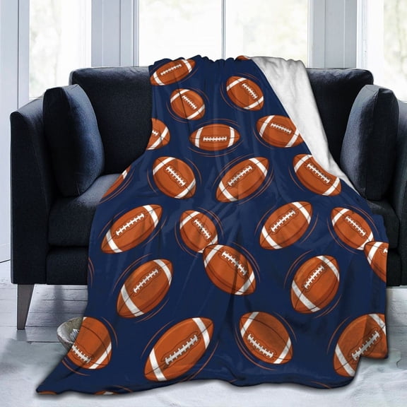 Football Blanket, Football Throw Blanket, Soft Plush Fleece Flannel Blanket, Cozy Home Decor Gift 50x40