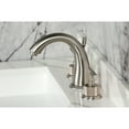 thumbnail image 4 of Kingston Brass KS2968KNL Convergent Two-Handle 3-Hole Deck Mount Widespread Bathroom Faucet with Knurled Handle and Brass Pop-Up in Brushed Nickel, 4 of 8