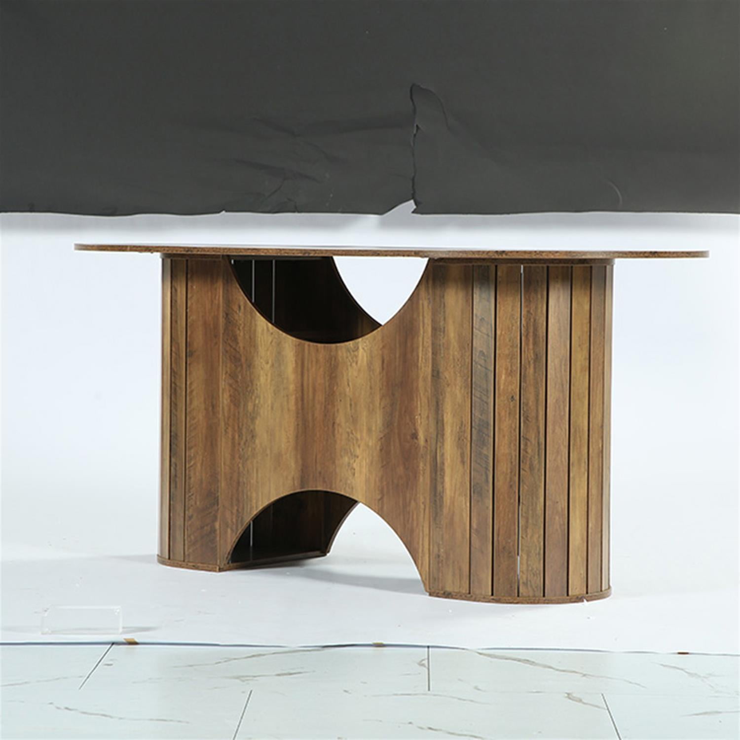 Demi Bonn 63" Dining Table, Farmhouse Kitchen Table for 4, Oval Dinner Table for Dining Room, Home Office, Living Room Furniture, Brown