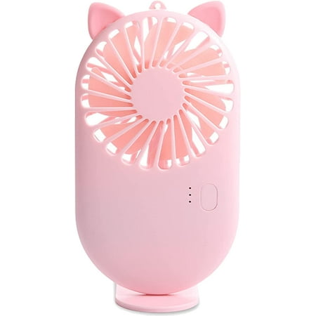 

Egebert Mini Portable Fan Powerful Small Personal Desk Fan Handheld Fan Speed Adjustable USB Rechargeable Fan Pocket Fan Eyelash Fan for Women Girls Home Office Indoor Outdoor Pink