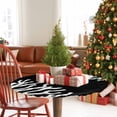 thumbnail image 4 of Round Tablecloth Nautical Coastal Elastic Edge Fitted Ocean Coral Print Plastic Table Cover,Waterproof Oil Proof for Dinner,Outdoor, Picnic, 36" - 44"&nbsp; DIA Tables Black White, 4 of 9
