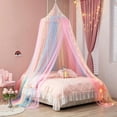 thumbnail image 2 of Bed Canopy for Girls, Rainbow Canopy for Bed, Princess Mosquito Net Play Tent for Kids, Hanging Bed Net Protection for Girls Room Decor (Rainbow), 2 of 3