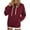 Wine, variant on Women's Cotton Fleece Hoodies with Pockets Zipped Long Sleeve Plain Pullover Baggy Comfy Hooded Sweatshirt Tops (XL, White)