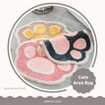 thumbnail image 2 of Alfombra de baño con huella de gato de 19.6 x 24.4 pulgadas, alfombra de baño, antideslizante, suave, para ducha, de microfibra de felpa, absorbente de agua, gruesa, lavable a máquina, color rosa Namotu CZJJ-XM86-1, 2 of 7