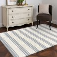 thumbnail image 4 of Blue Striped Area Rug 3x5 FT, Non Slip Entryway Bedside Carpet, Modern Stripes Farmhouse Washable Soft Floor Carpet Indoor Mat Non-Shedding Throw Rug for Dorm Kitchen Home Office, 4 of 9