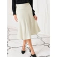 thumbnail image 4 of DARING DIVA Women's A-Line Fall Skirt Elastic Waist Midi Tweed Skirts 2XL Beige White, 4 of 6