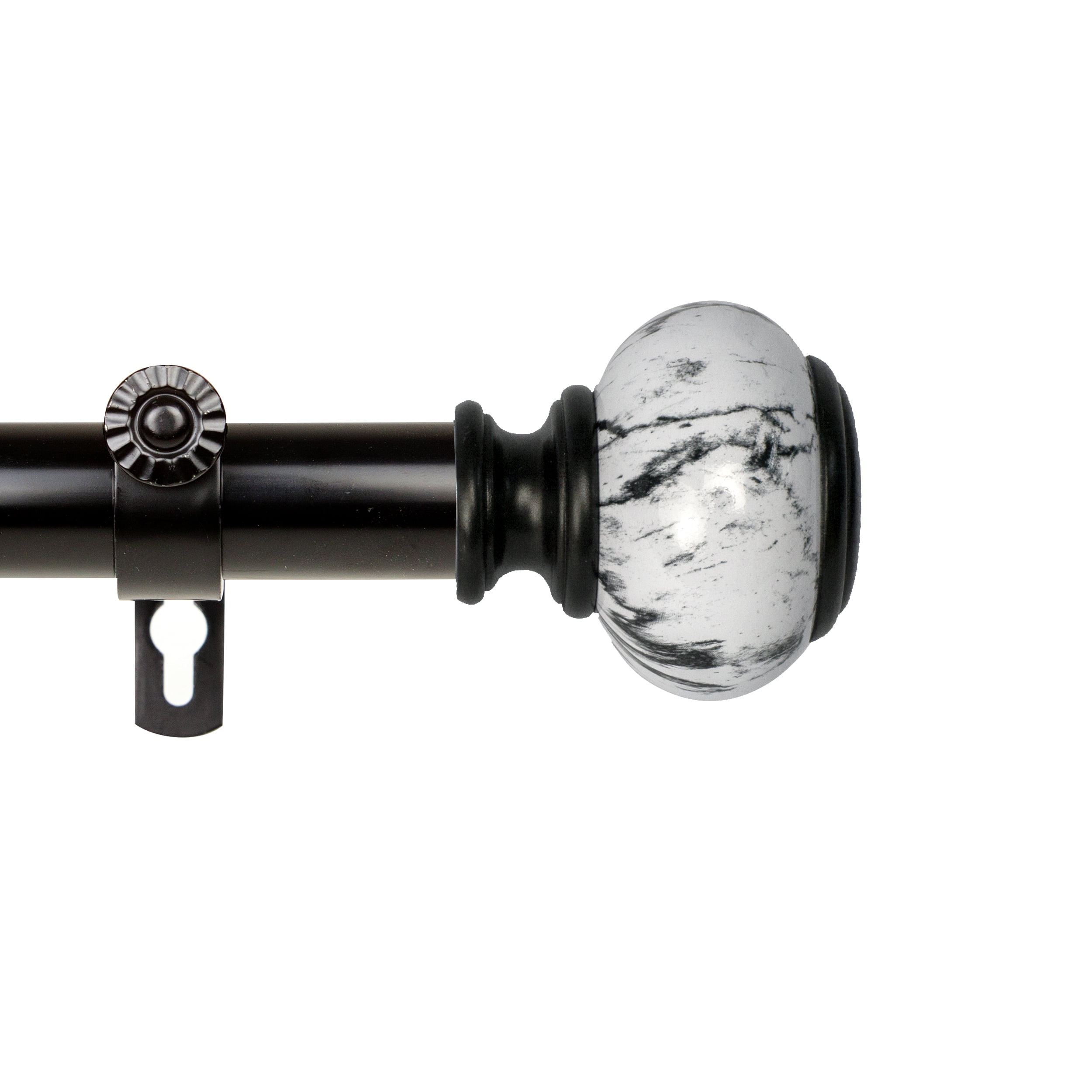 Central Design Products 1" Classic Single Curtain Rod, Black