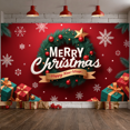 thumbnail image 2 of Decorative Design Merry Christmas Banner Gift Boxes Santa Claus Snow for Winter Party Holiday Celebration Family Gathering, 2 of 5