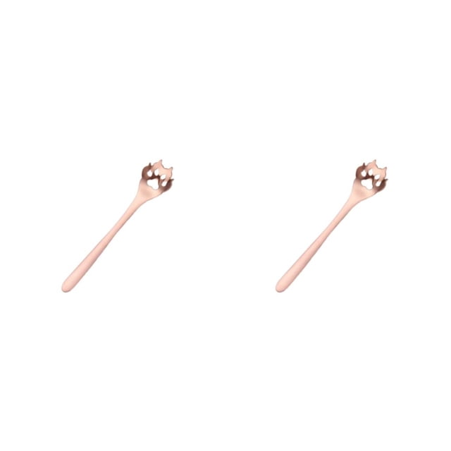 Justharion 304 Stainless Steel Spoon For Tea Exquisite And Practical Tea Accessories Essential For Tea Drinking Sugar Spoon For Tea Dog Paw Colander Ros 1 2Set