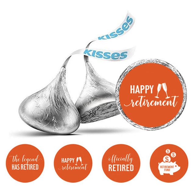 Darling Souvenir 190 Pcs Retirement Party Favor Stickers chocolate Candy Labels-Orange